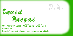 david maczai business card